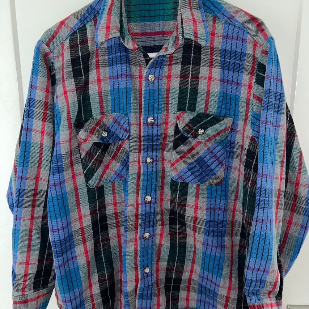 vintage FiveBrother heavy weight flannel shirt sz L VGUC